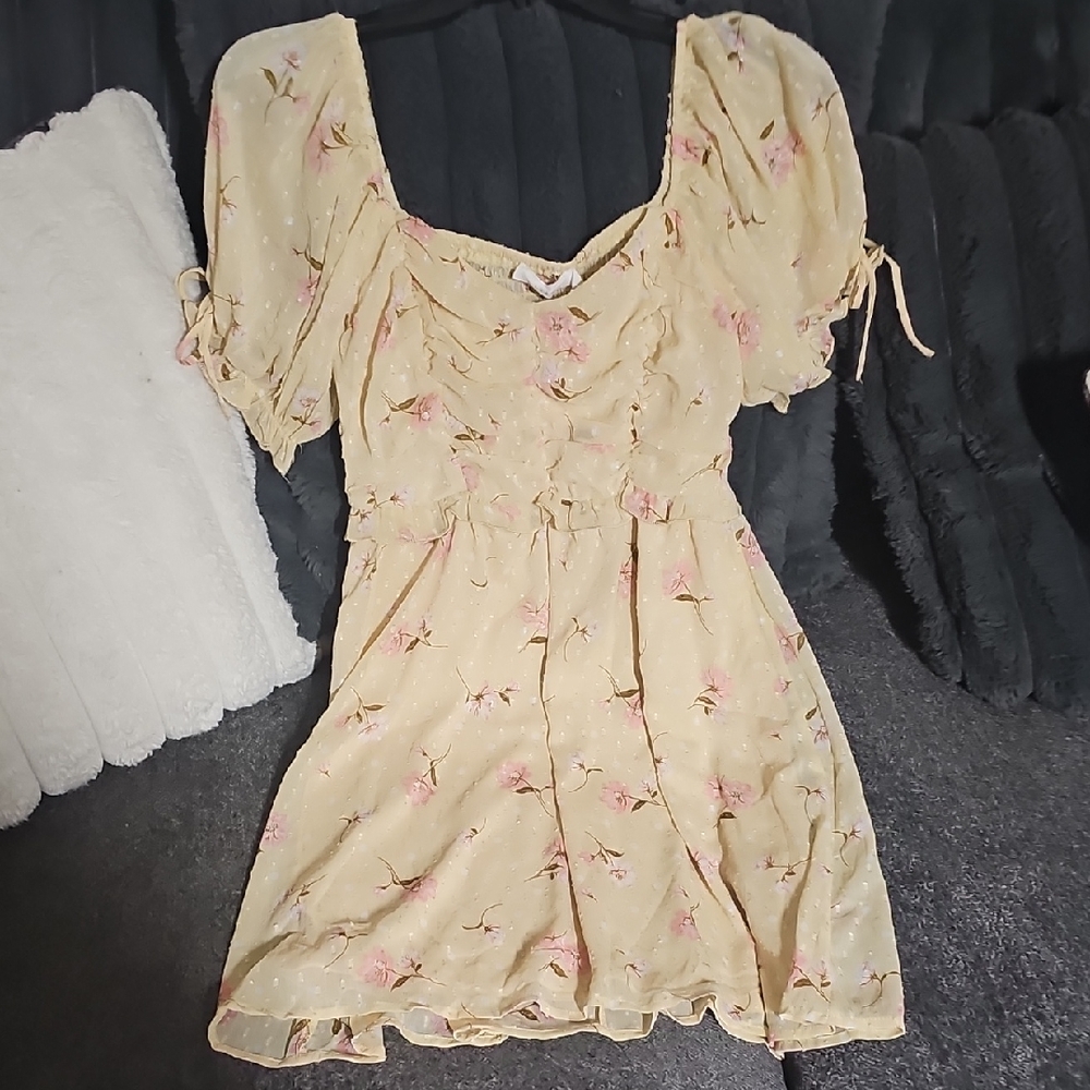 Nwt Lush Floral Yellow Dress Size S